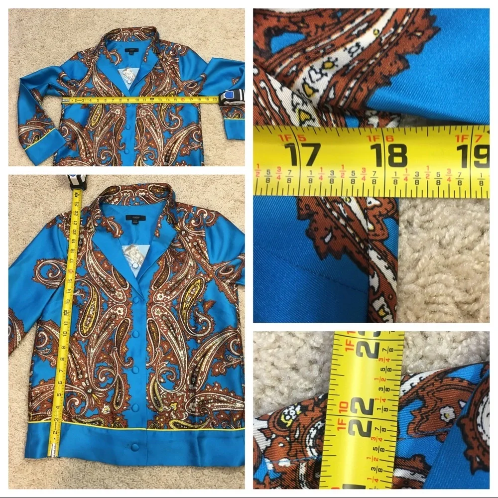 NWT! J Crew Drapey button-up shirt paisley print